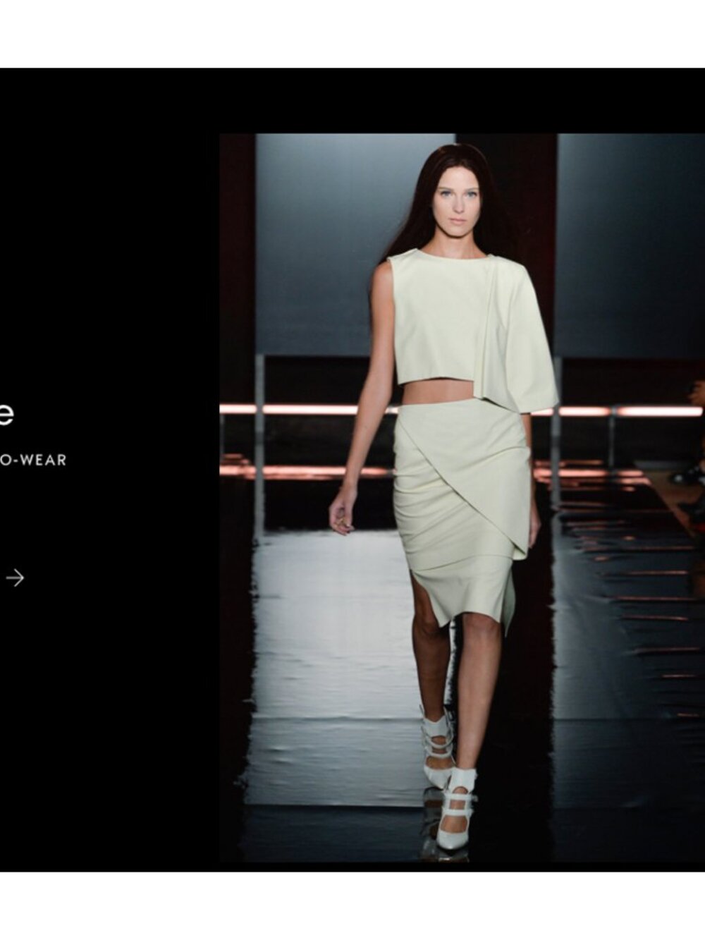 Sally LaPointe Lambskin Skirt in Eggshell Powder Color - Small - SS2014